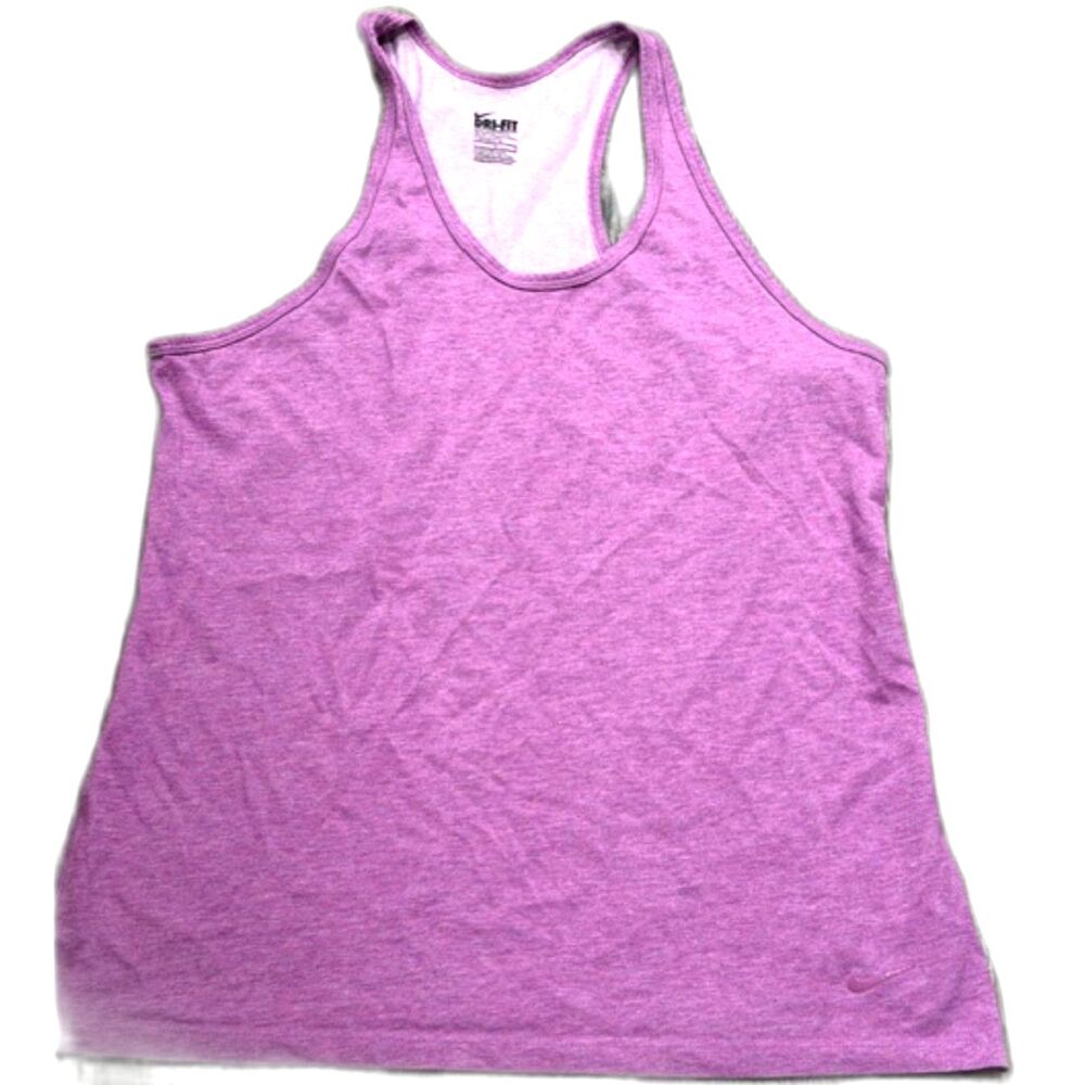 Nike Dri-FIT Tank Top Size L Purple Athletic Racerback Workout Top